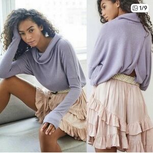 We the Free oversized flow turtleneck with split back.
